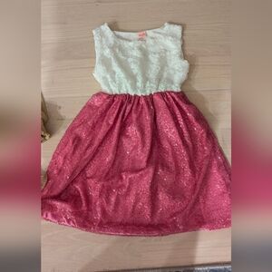 Elegant Pink and White Kids Formal Dress